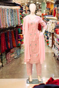 Baby Pink Embroidered Churidar Set with Dupatta